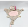 Doudou plat Eléphant Nina Kali gris rose fleurs NOUKIE'S