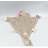 Doudou plat Eléphant Nina Kali gris rose fleurs NOUKIE'S