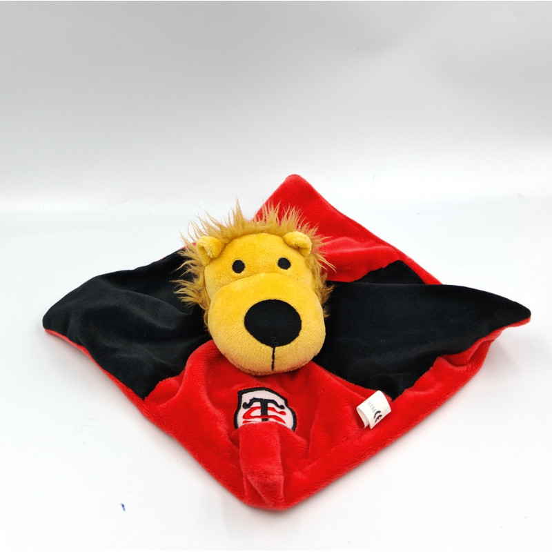 Doudou plat lion rouge noir Rugby Stade Toulousain