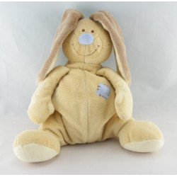 Doudou lapin beige queue et nez bleu Bloupi JOLLYBABY