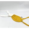 Doudou plat lapin lange beige marron blanc bleu fleurs NINI LA DUCHESSE