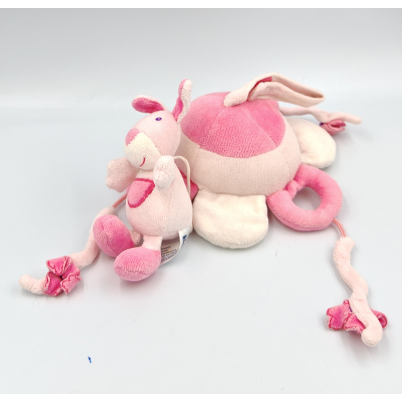 Mobile musical fleur miroir doudou lapin rose BABYSUN
