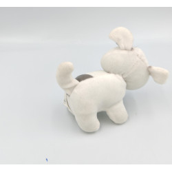 Mini doudou chien blanc gris