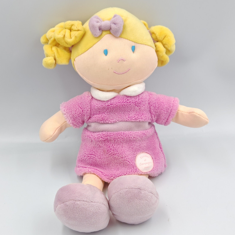 Doudou et compagnie poupée fille Melle rose nattes blonde