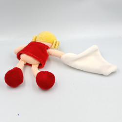 Doudou poupée fille rouge mouchoir