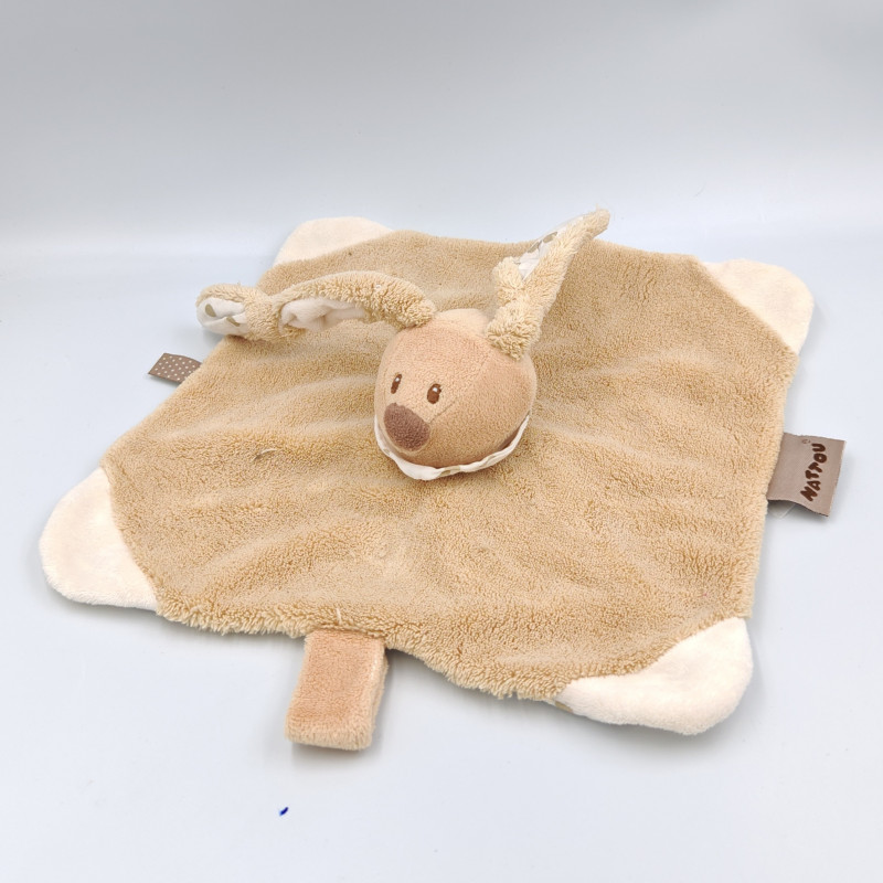Doudou plat lapin beige pois NATTOU