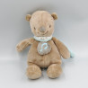Doudou musical ours marron beige foulard bleu Mia et Basile NATTOU