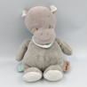 Doudou musical hippopotame gris bleu blanc NATTOU