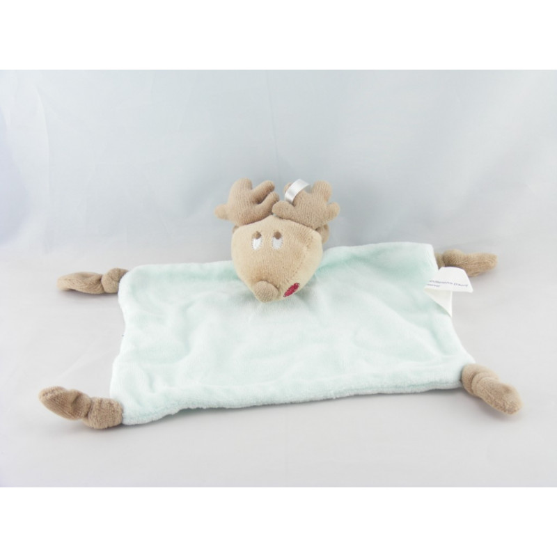 Doudou plat éponge souris bleu AUCHAN