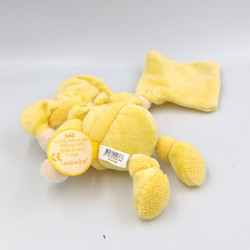 Doudou et compagnie ours jaune mouchoir douceur macaron