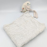 Doudou paresseux blanc beige bleu avec mouchoir lange NOUKIE'S