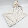 Doudou paresseux blanc beige bleu avec mouchoir lange NOUKIE'S