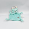 Doudou plat ours bleu empreintes NICOTOY