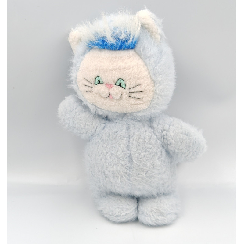 Ancienne Peluche chat bleu TIENO
