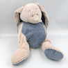 Grand doudou lapin bleu beige blanc Bao et Wapi NOUKIE'S