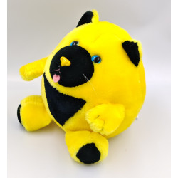 Ancienne Peluche ours chat jaune noir EFFEM PURDY 1988