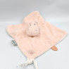 Doudou plat hippopotame rose saumon Susie et Bonnie NATTOU