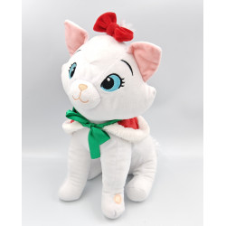Peluche sonore Chat blanc Marie cape rouge de Noël Les Aristochats Disney