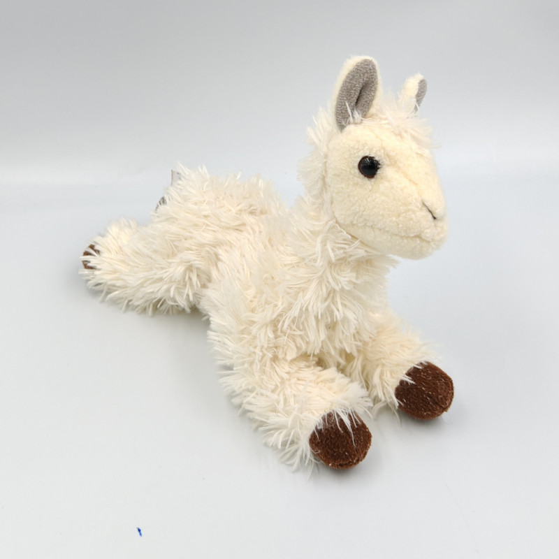 Peluche lama blanc marron gris AURORA