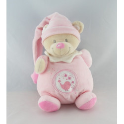 Doudou ours boule rose oiseau étoile NICOTOY NEUF