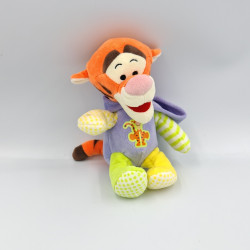 Peluche Tigrou pyjama mauve jaune vert