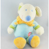 Doudou plat rond souris robe bleu NICOTOY