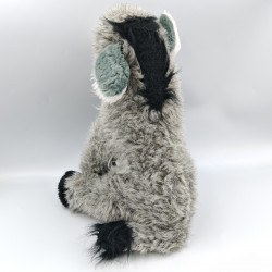 Ancienne peluche ane gris blanc noir