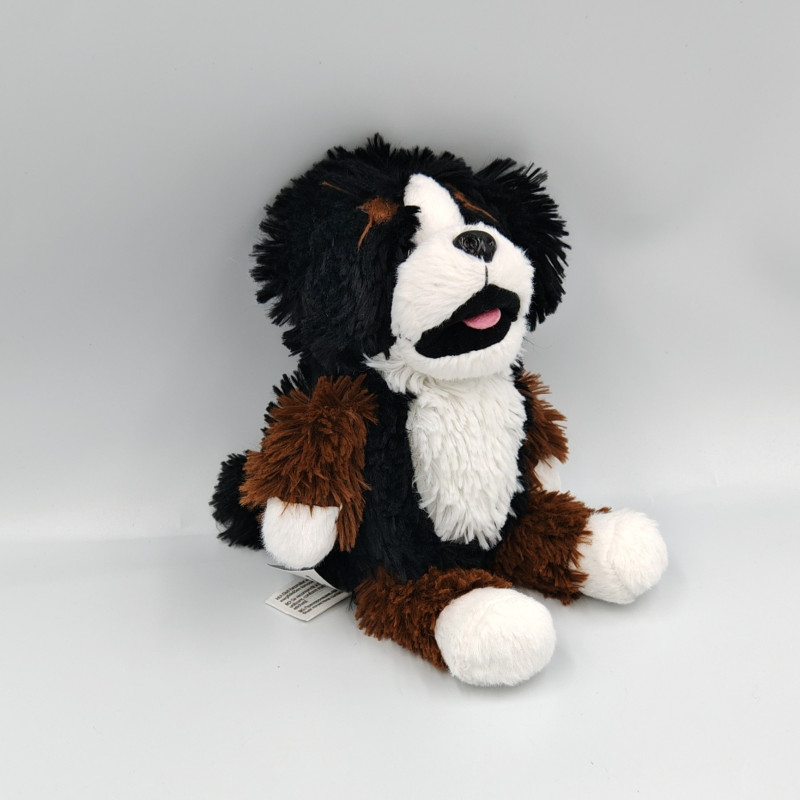 Doudou chien noir blanc marron KINDER