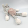 Doudou Ane Paco gris rayé rouge NOUKIE'S
