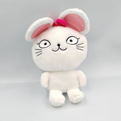 Doudou peluche souris blanche rose AMUSE TOI EN CUISINE