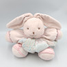 Doudou Lapin rose bleu fleurs patchworks Liliblue KALOO