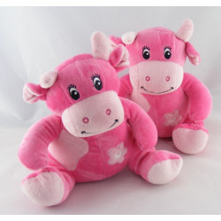 Doudou Hochet Vache rose Arthur et Lola BEBISOL lot de 2