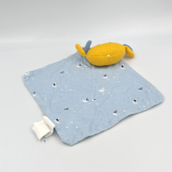 Doudou plat crabe bleu jaune bateaux OBAIBI