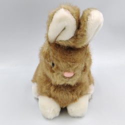 Ancienne peluche lapin beige blanc