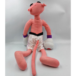 Ancienne Peluche la panthére rose Pink Panther tenue de boxe