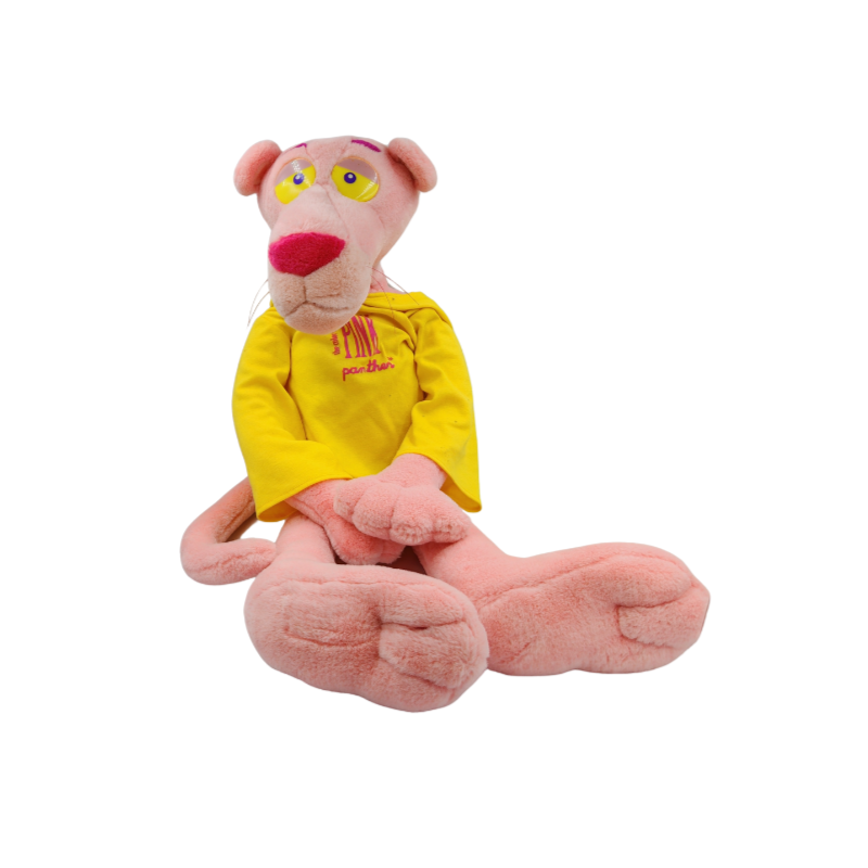 Ancienne grande peluche la panthére rose Pink Panther sweat jaune