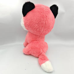Peluche renard rose blanc gros yeux brillant PICWICTOYS