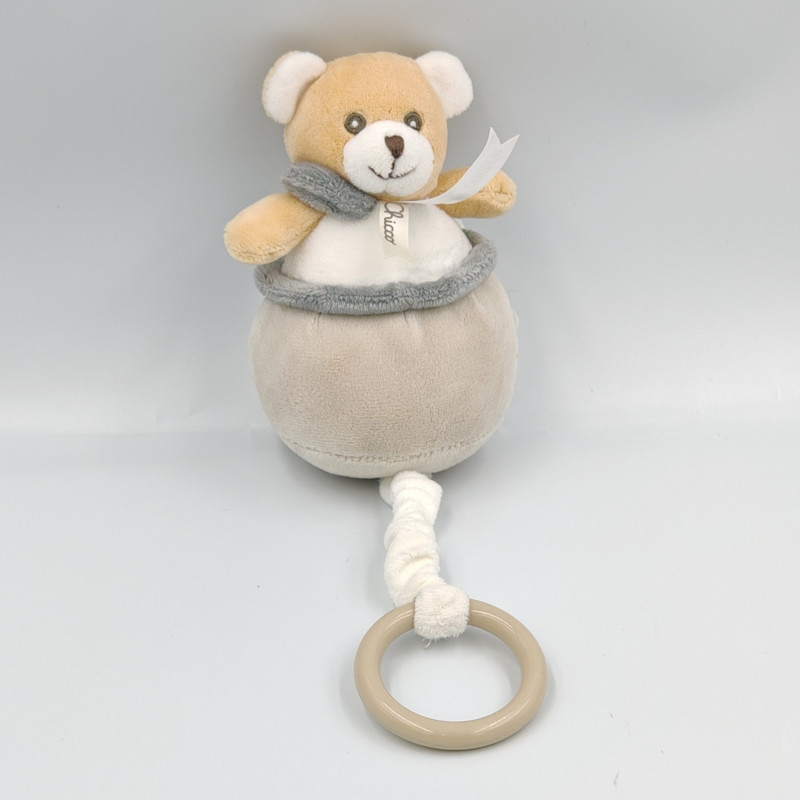 Doudou musical ours blanc gris CHICCO