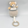 Doudou musical ours blanc gris CHICCO