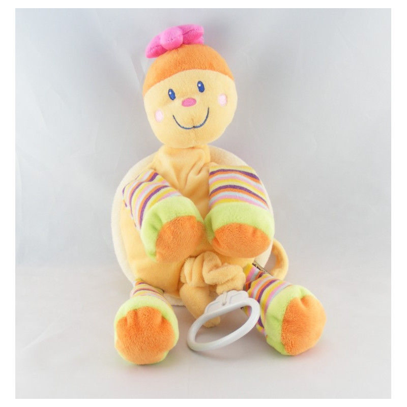 Doudou tortue multicolore fleur MOTS D'ENFANTS