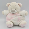 Doudou ours rose blanc abeille GIPSY