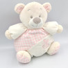 Doudou ours rose blanc abeille GIPSY