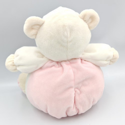 Doudou ours rose blanc abeille GIPSY