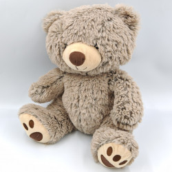 Doudou peluche ours beige marron ZD TRADING