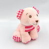Doudou ours rose rayé vichy ZD TRADING