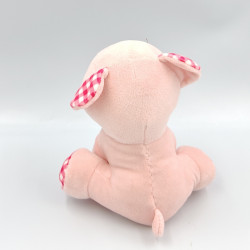 Doudou ours rose rayé vichy ZD TRADING