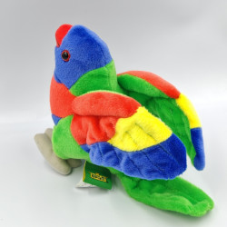 Peluche oiseau perruche perroquet rouge bleu jaune vert WILD REPUBLIC