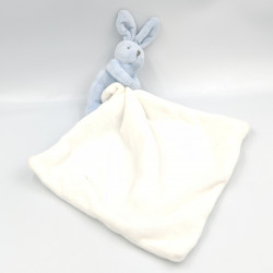 Doudou lapin bleu mouchoir blanc JACADI