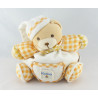 Doudou ours carreaux orange avec bébé KALOO