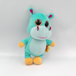 Doudou peluche hippopotame dragon vert bleu FIZZY